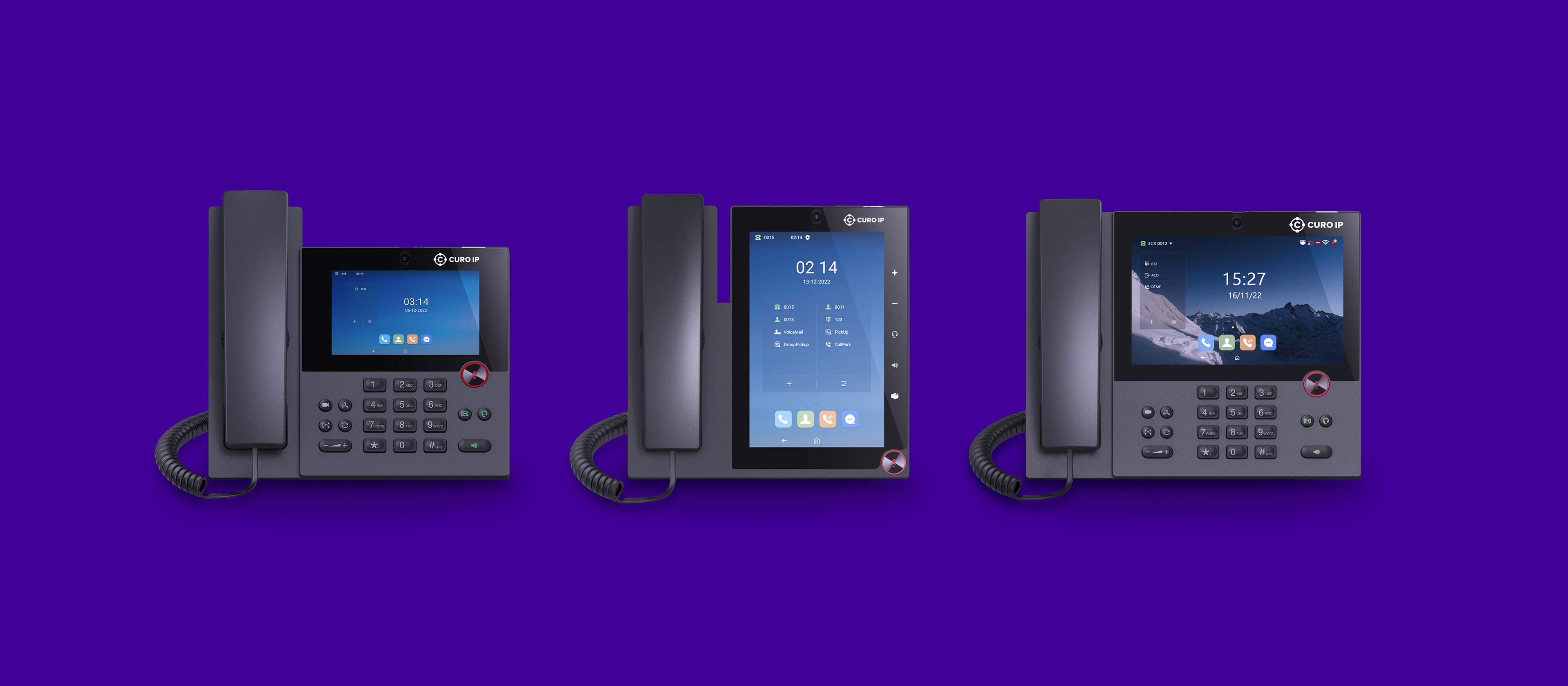 Curo IP Brand Identity Phones