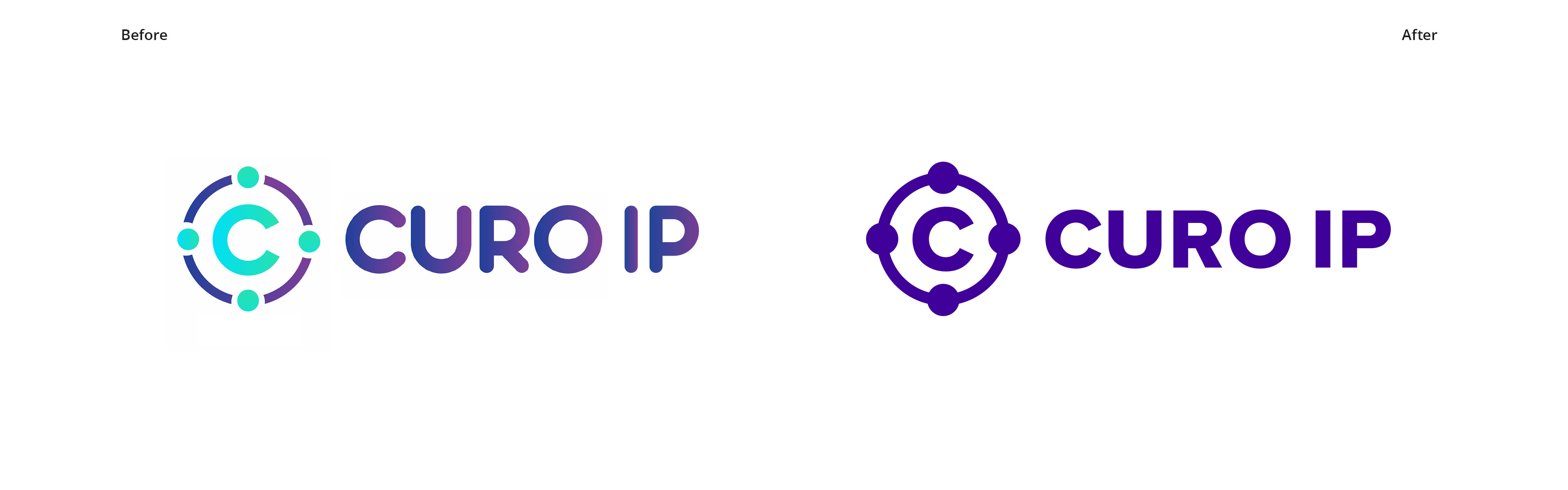 Curo IP logo before and after comparison